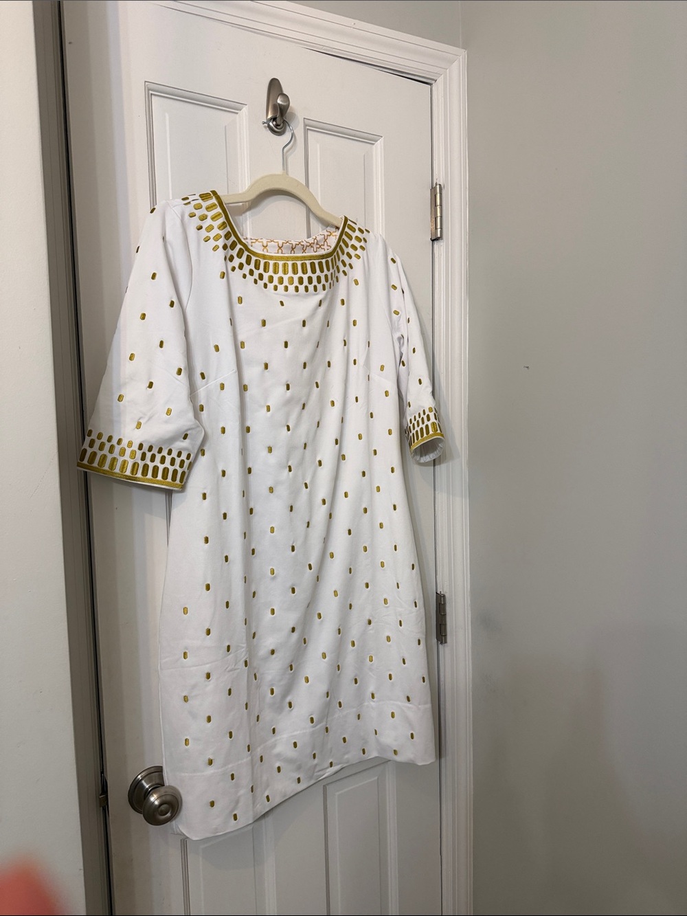 Gretchen Scott Rocket Girl white with gold embroidered Trim M like new - Picture 5 of 14